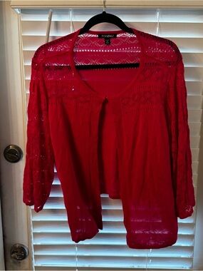 Roz & Ali Red Open Cardigan